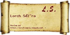 Lorch Sára névjegykártya